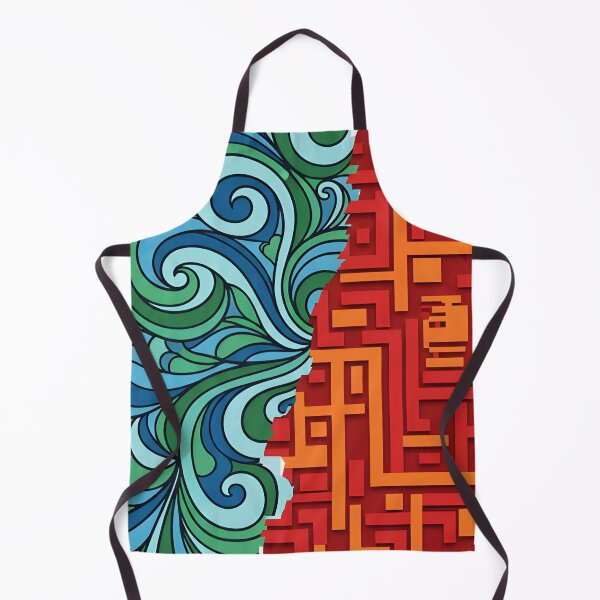 Item preview, Duality Abstract Art T-Shirt: Organic Flow Meets Geometric Order designed and sold by Whispering Colors.