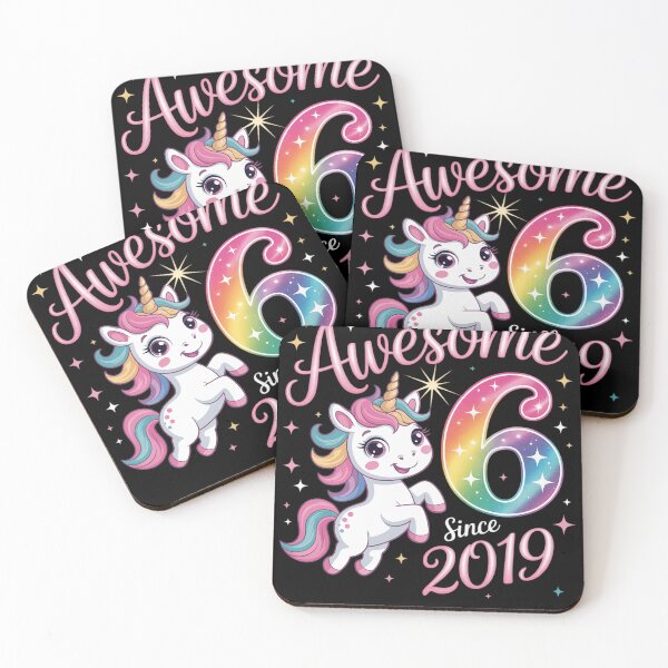 Item preview, Awesome 6 Since 2019 Unicorn 6th Birthday Party Girls Outfit designed and sold by GGrizeldaRivas.
