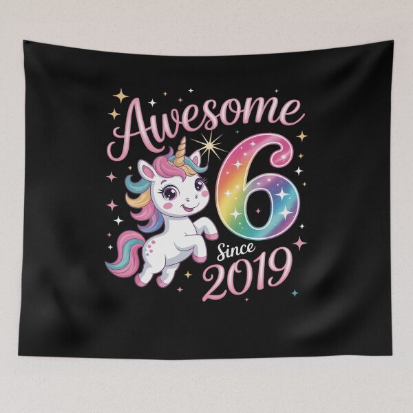 Item preview, Awesome 6 Since 2019 Unicorn 6th Birthday Party Girls Outfit designed and sold by GGrizeldaRivas.