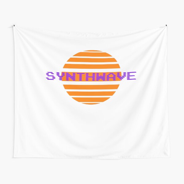 Synthwave, Retrowave Design For The Eighties Music Lovers Tapestry