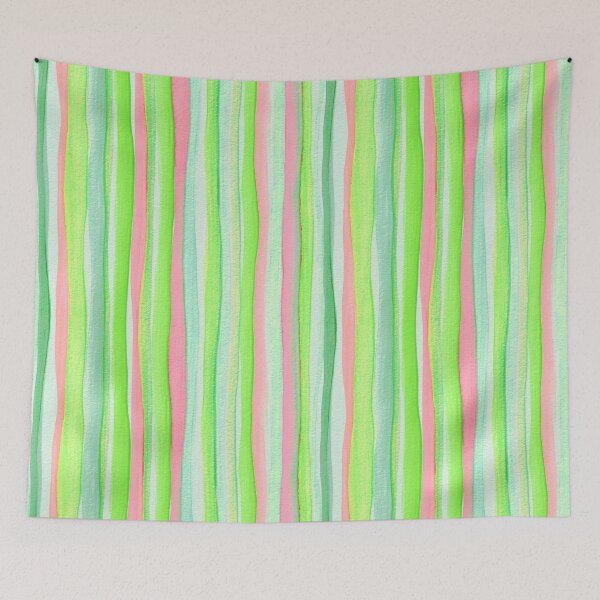 Item preview, Thin Watercolor Stripes Light Green designed and sold by Alex  Blud.