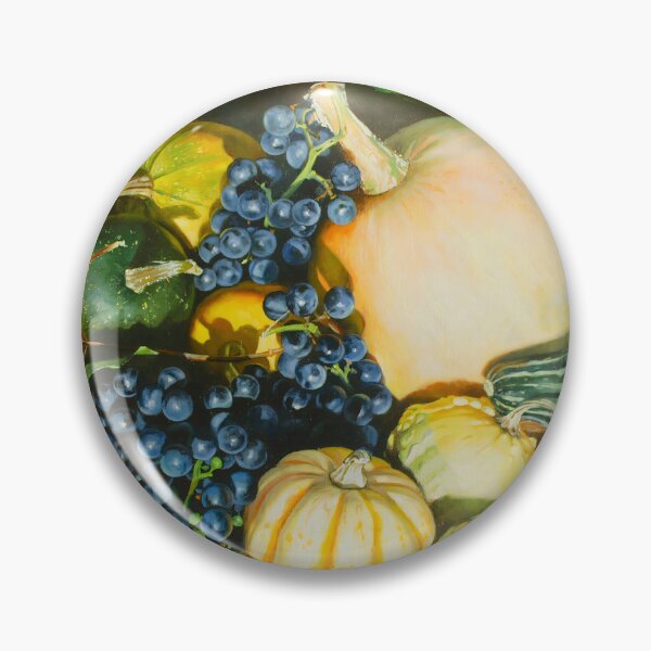 Item preview, Autumn Harvest – Pumpkins and Grapes, from Original Oil Painting in Hyperrealism Style designed and sold by LukianArtPrint.