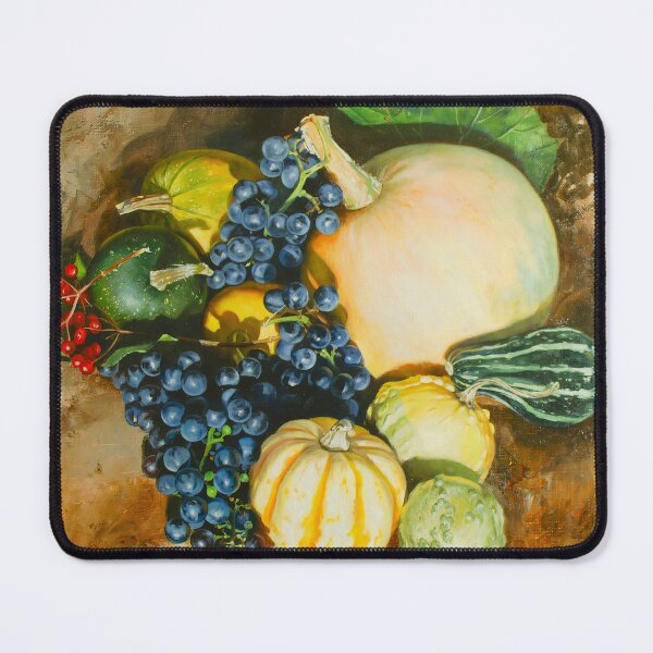 Item preview, Autumn Harvest – Pumpkins and Grapes, from Original Oil Painting in Hyperrealism Style designed and sold by LukianArtPrint.