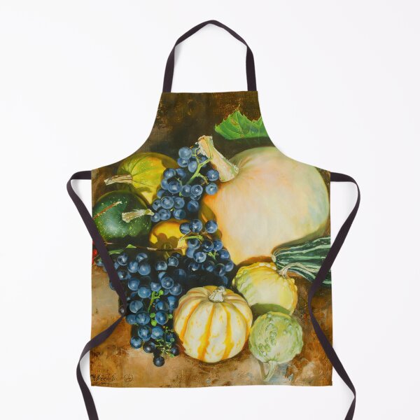 Item preview, Autumn Harvest – Pumpkins and Grapes, from Original Oil Painting in Hyperrealism Style designed and sold by LukianArtPrint.
