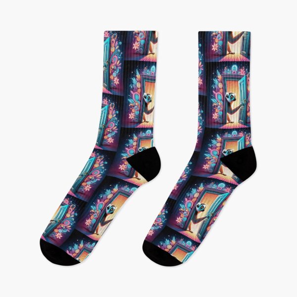 Item preview, Cute lemur looking at mystic door designed and sold by Dogandesighn.
