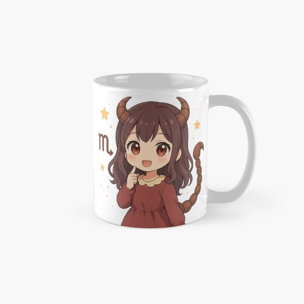 Aperçu de l'œuvre Mignonne fille anime Scorpion | Illustration kawaii chibi du signe du zodiaque Scorpion créée et vendue par Patternomania.