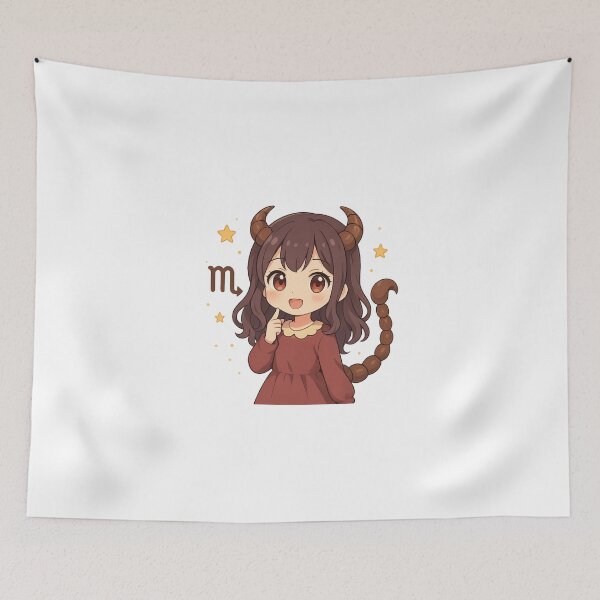 Item preview, Cute Scorpio Anime Girl | Kawaii Zodiac Chibi Scorpio Sign Illustration designed and sold by Patternomania.