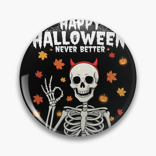 Artikelvorschau, Fröhliches Halloween! Teufelshorn-Skelett-OK-Geste entworfen und verkauft von BANKACEM.STORE.