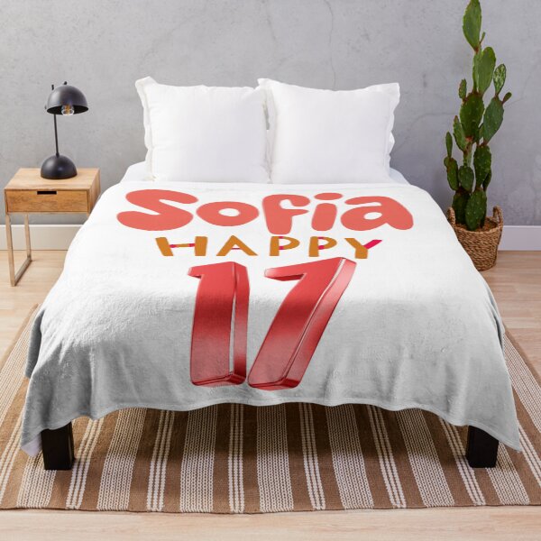 Item preview, Happy 17th Birthday Sofia Personalized Trendy Bubble Letters Sweet Seventeen Gift designed and sold by VibranPalette.