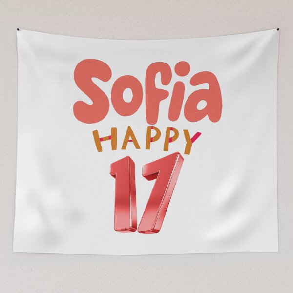 Item preview, Happy 17th Birthday Sofia Personalized Trendy Bubble Letters Sweet Seventeen Gift designed and sold by VibranPalette.