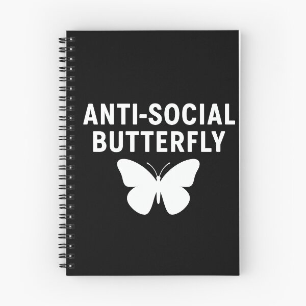 Aperçu de l'œuvre Papillon antisocial – Citation sarcastique minimaliste créée et vendue par Ombrya.