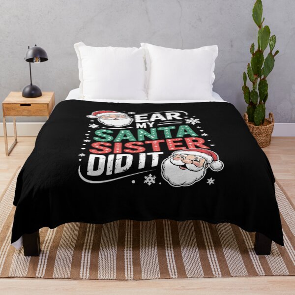 Aperçu de l'œuvre Cher Père Noël, c'est ma sœur qui l'a fait ! Pyjamas de Noël frère-sœur créée et vendue par MicanCuteStore.