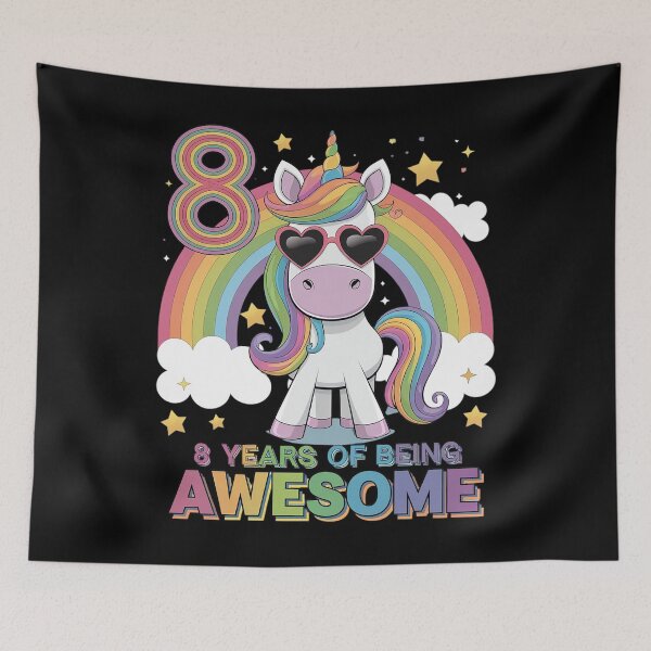 Item preview, Awesome 8 Year Old Unicorn 8th Birthday Girl Party Princess designed and sold by GGrizeldaRivas.