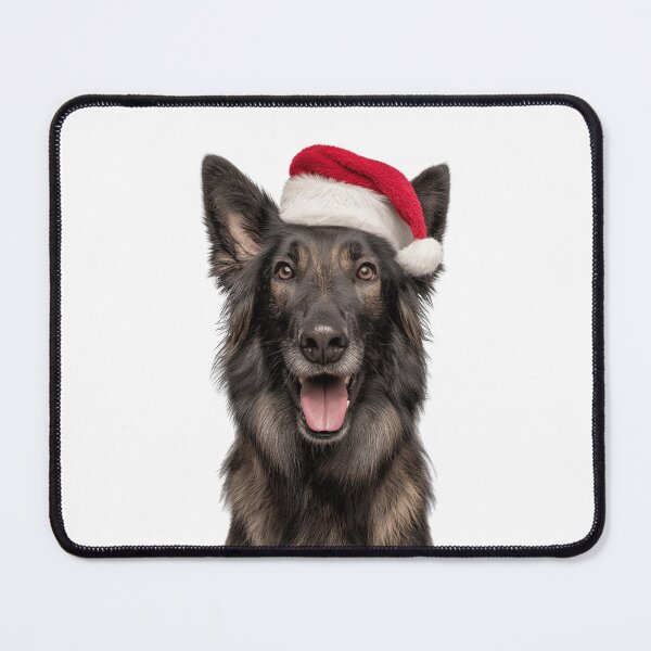 Item preview, Cute Belgian Sheepdog Christmas Art — Belgian Sheepdog Wearing Santa Hat designed and sold by LazyOwlStore.