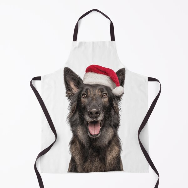 Item preview, Cute Belgian Sheepdog Christmas Art — Belgian Sheepdog Wearing Santa Hat designed and sold by LazyOwlStore.