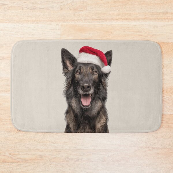 Item preview, Cute Belgian Sheepdog Christmas Art — Belgian Sheepdog Wearing Santa Hat designed and sold by LazyOwlStore.