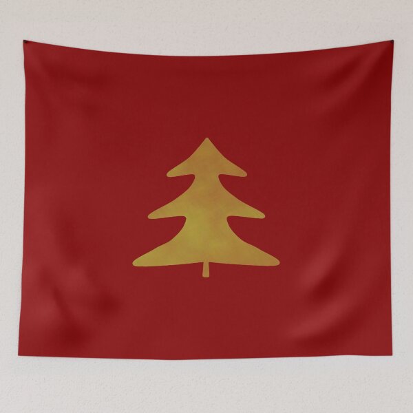 Item preview, Golden Pine Tree on red - Calm, Sensory-Friendly designed and sold by CreaTwinkles.