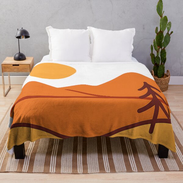 Item preview, Minimal landscape painting orange colored designed and sold by Artania21.
