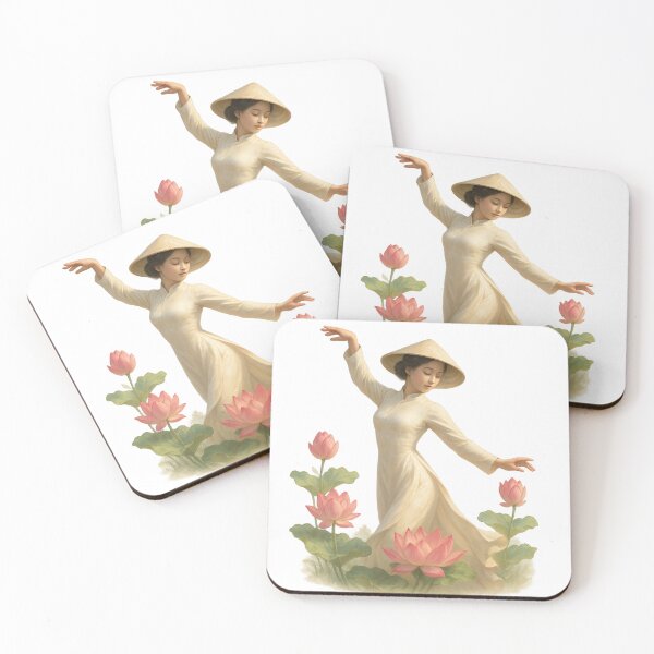 Item preview, Vietnamese Lotus Dance in Áo Dài designed and sold by SaigonSoulArt91.