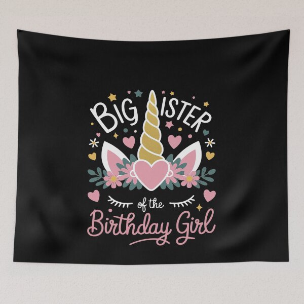 Item preview, Big sister of birthday girl matching family unicorn party designed and sold by MonsterBuddiess.