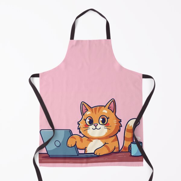 Item preview, Cute Cartoon Laptop Cat – Laptop / T-shirt / Mug designed and sold by InkedByPrashant.