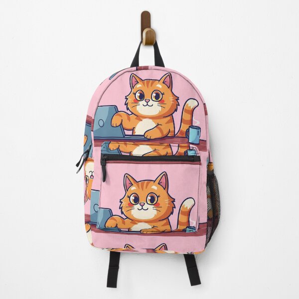 Item preview, Cute Cartoon Laptop Cat – Laptop / T-shirt / Mug designed and sold by InkedByPrashant.
