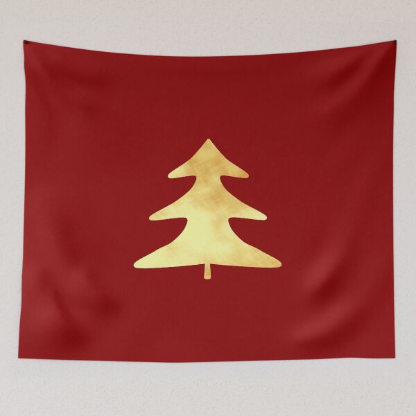 Item preview, Golden Pine Tree on red - Calm, Sensory-Friendly designed and sold by CreaTwinkles.