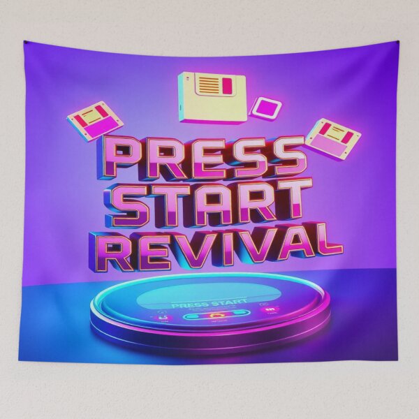 Item preview, Press Start Revival – Retro Gaming Chrome Aesthetic designed and sold by CMdigit.