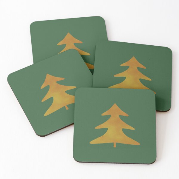 Item preview, Golden Pine Tree on green - Calm, Sensory-Friendly designed and sold by CreaTwinkles.