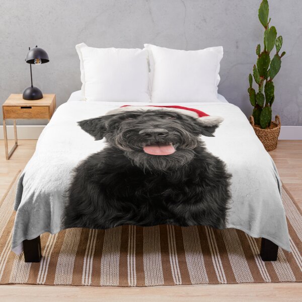 Item preview, Cute Black Russian Terrier Christmas Art — Black Russian Terrier Wearing Santa Hat designed and sold by LazyOwlStore.