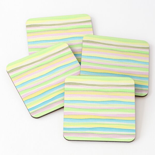 Item preview, Thin Watercolor Stripes Green Yellow Horizontal designed and sold by Alex  Blud.