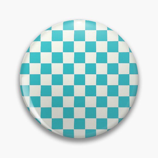 Item preview, Coquette Retro Chequered Pattern in Turquoise Blue and White designed and sold by SamJanner.