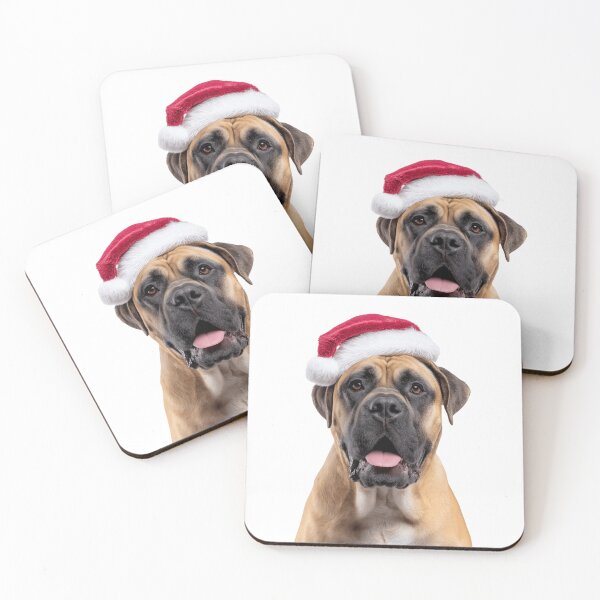 Item preview, Cute Boerboel dog Christmas Art — Boerboel dog Wearing Santa Hat designed and sold by LazyOwlStore.