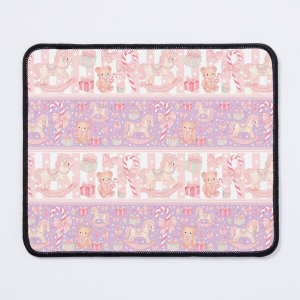 Item preview, Pink Pastel Christmas Seamless Pattern | Rocking Horse Teddy Candy Cane Digital Paper |Coquette Christmas | Pastel Holiday Pattern File designed and sold by Sunnyneststudio.