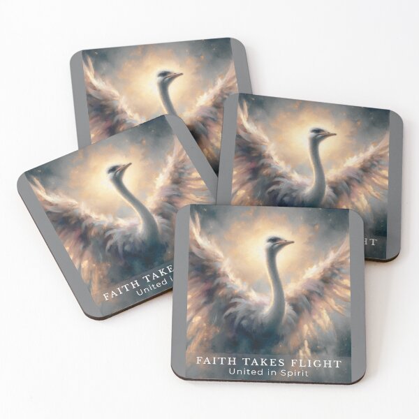 Item preview, Faith Takes Flight – United in Spirit C Coasters (Set of 4) designed and sold by PaintPourPlay.