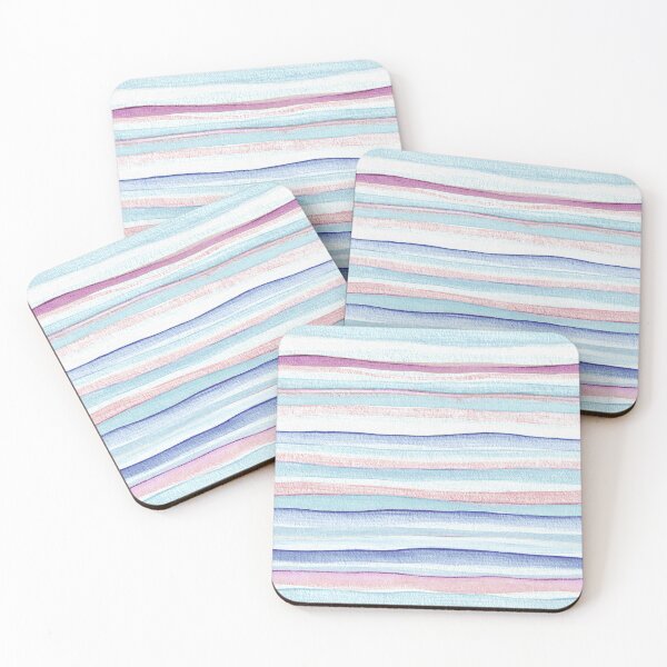 Item preview, Thin Watercolor Stripes Light Blue Horizontal designed and sold by Alex  Blud.