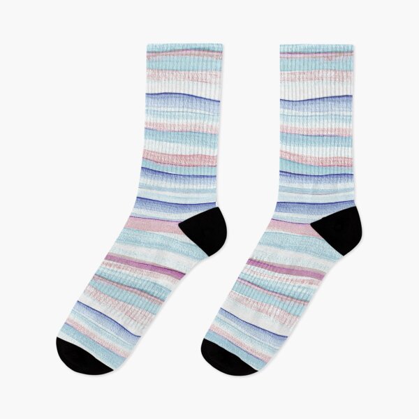 Item preview, Thin Watercolor Stripes Light Blue Horizontal designed and sold by Alex  Blud.