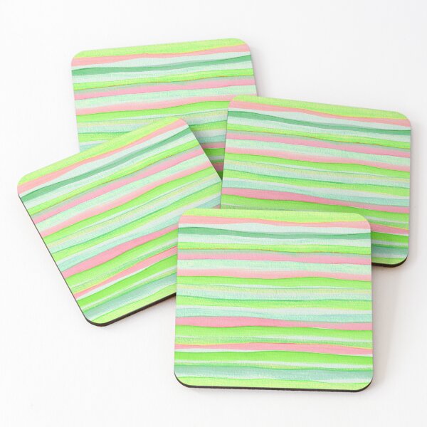 Item preview, Thin Watercolor Stripes Light Green Horizontal designed and sold by Alex  Blud.