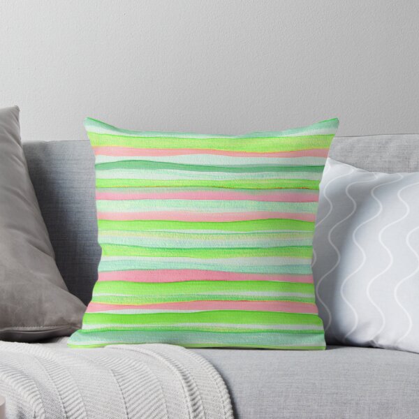 Item preview, Thin Watercolor Stripes Light Green Horizontal designed and sold by Alex  Blud.