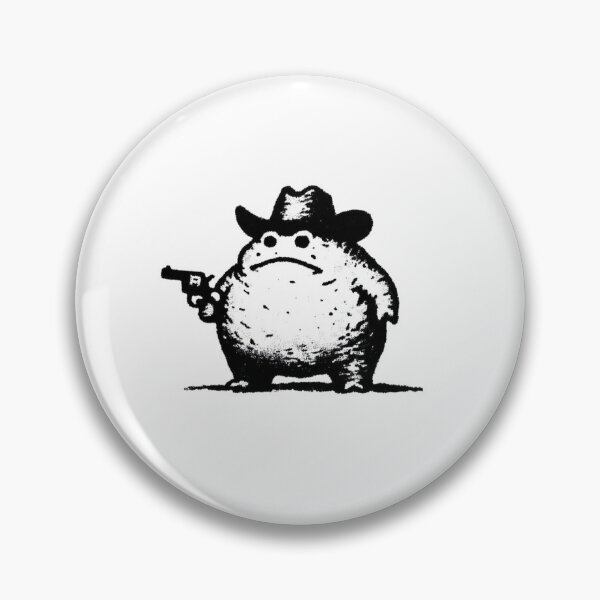 Item preview, Cowboy Frog with a Gun – Dark Humor Minimalist Art designed and sold by sentaxfe.