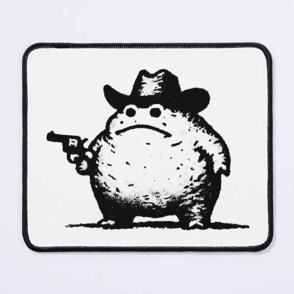 Item preview, Cowboy Frog with a Gun – Dark Humor Minimalist Art designed and sold by sentaxfe.