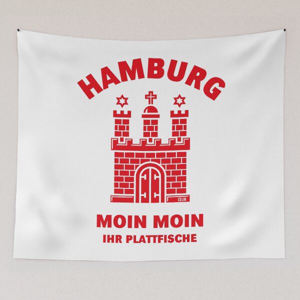 Item preview, Hamburg – Moin Moin, you flatfish (Low German / Red) designed and sold by Roderix.
