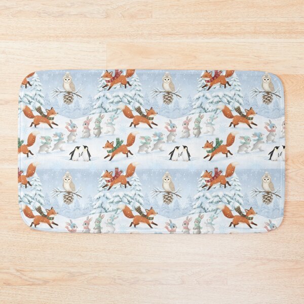 Item preview, Winter Woodland Animals Seamless Pattern | Cute Foxes, Owls & Rabbits in Scarves and Hats designed and sold by ralucasilvia87.
