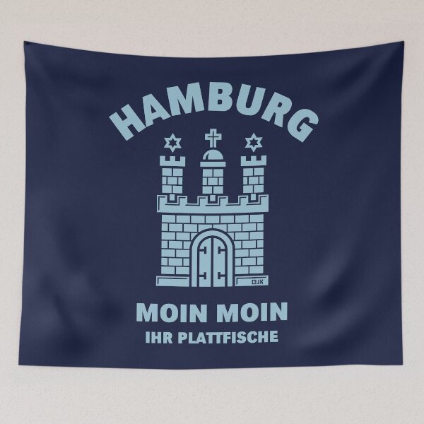 Item preview, Hamburg – Moin Moin, you flatfish (Low German / Skyblue) designed and sold by Roderix.