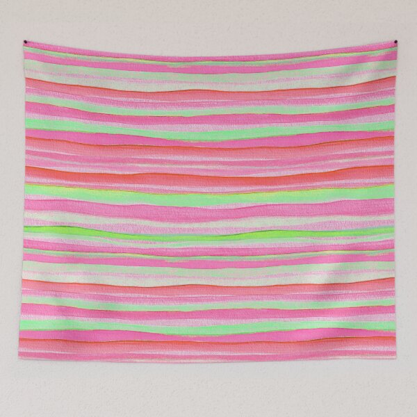 Item preview, Thin Watercolor Stripes Pink Horizontal designed and sold by Alex  Blud.