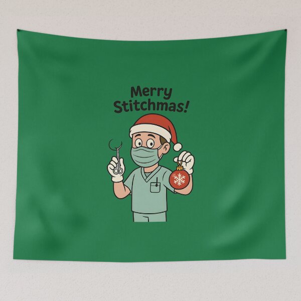 Item preview, Merry Stitchmas – Funny Surgery Vet Christmas Pun designed and sold by Bettybee00.