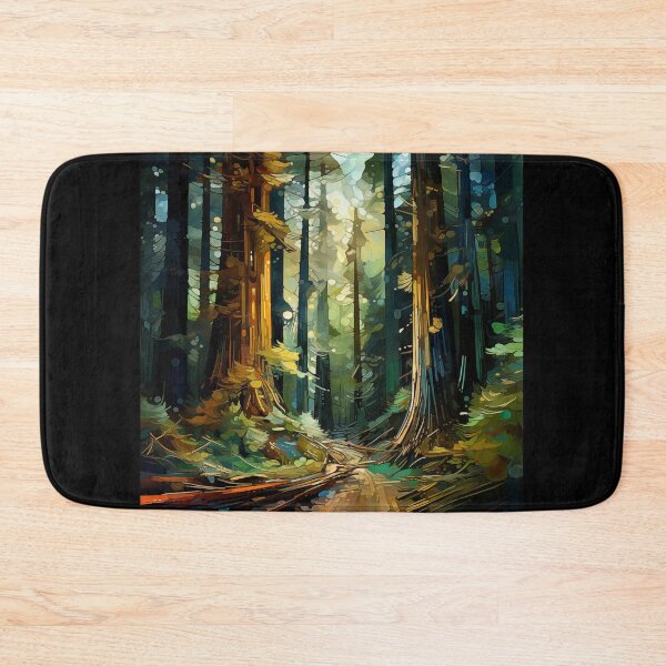 Item preview, Sunlit Forest Path: An Abstract Digital Painting of Towering Redwood Trees Pierced by Golden Light Rays designed and sold by Epsydon Designers.