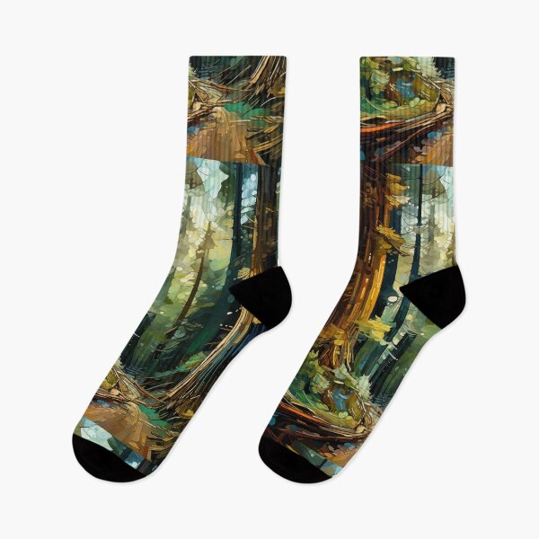 Item preview, Sunlit Forest Path: An Abstract Digital Painting of Towering Redwood Trees Pierced by Golden Light Rays designed and sold by Epsydon Designers.