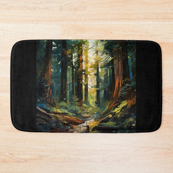 Item preview, Sunlit Forest Path: An Abstract Digital Painting of Towering Redwood Trees Pierced by Golden Light Rays designed and sold by Epsydon Designers.