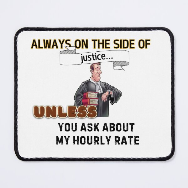 Item preview, Funny Lawyer Shirt – Defender of Justice (But Not for Free) | Hourly Rate Humor Tee, attorney funny gift, lawyer meme, law office humor shirt, lawyer joke tee, funny lawyer mug designed and sold by BrewtifulMugs.